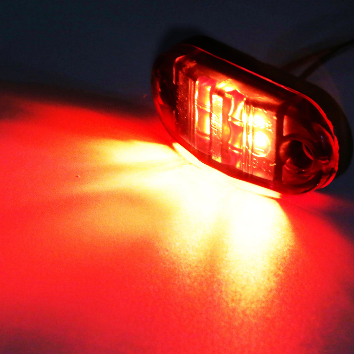 LED Side Marker Lights 20pcs 4-LED 12V 24V Hardwired Stop Tail Indicator for Truck Trailer RV Bus Caravan Camper Van Amber Red Green Purple