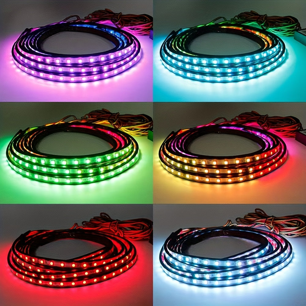 RGB LED Car Underglow Light Strip Kit, 35-47 Inch Neon Underbody Lights for SUV ATV UTV RZR Off-Road, Music Sync Voice Control App & Remote, Hardwired 12V, Exterior Ambient Lighting