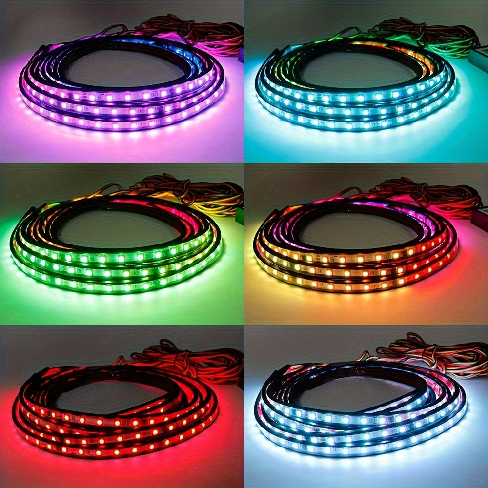 RGB LED Car Underglow Light Strip Kit, 35-47 Inch Neon Underbody Lights for SUV ATV UTV RZR Off-Road, Music Sync Voice Control App & Remote, Hardwired 12V, Exterior Ambient Lighting
