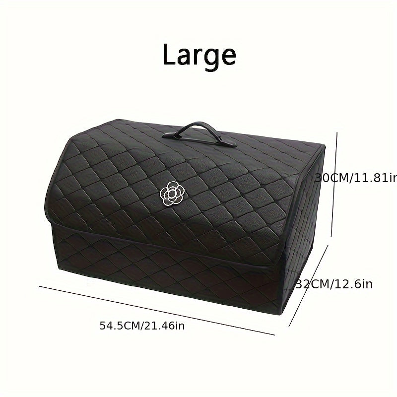 Car Trunk Organizer Foldable Large Capacity - Collapsible Cargo Storage Box for SUV Truck Van, Sturdy Reinforced Walls, Black White, Small & Large