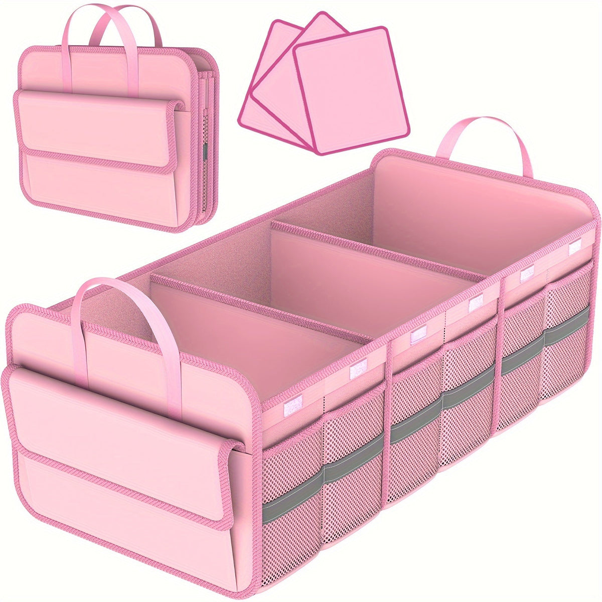 Car Trunk Organizer for SUV – Collapsible Large Cargo Storage Box with Non-Slip Bottom & Multi-Compartment