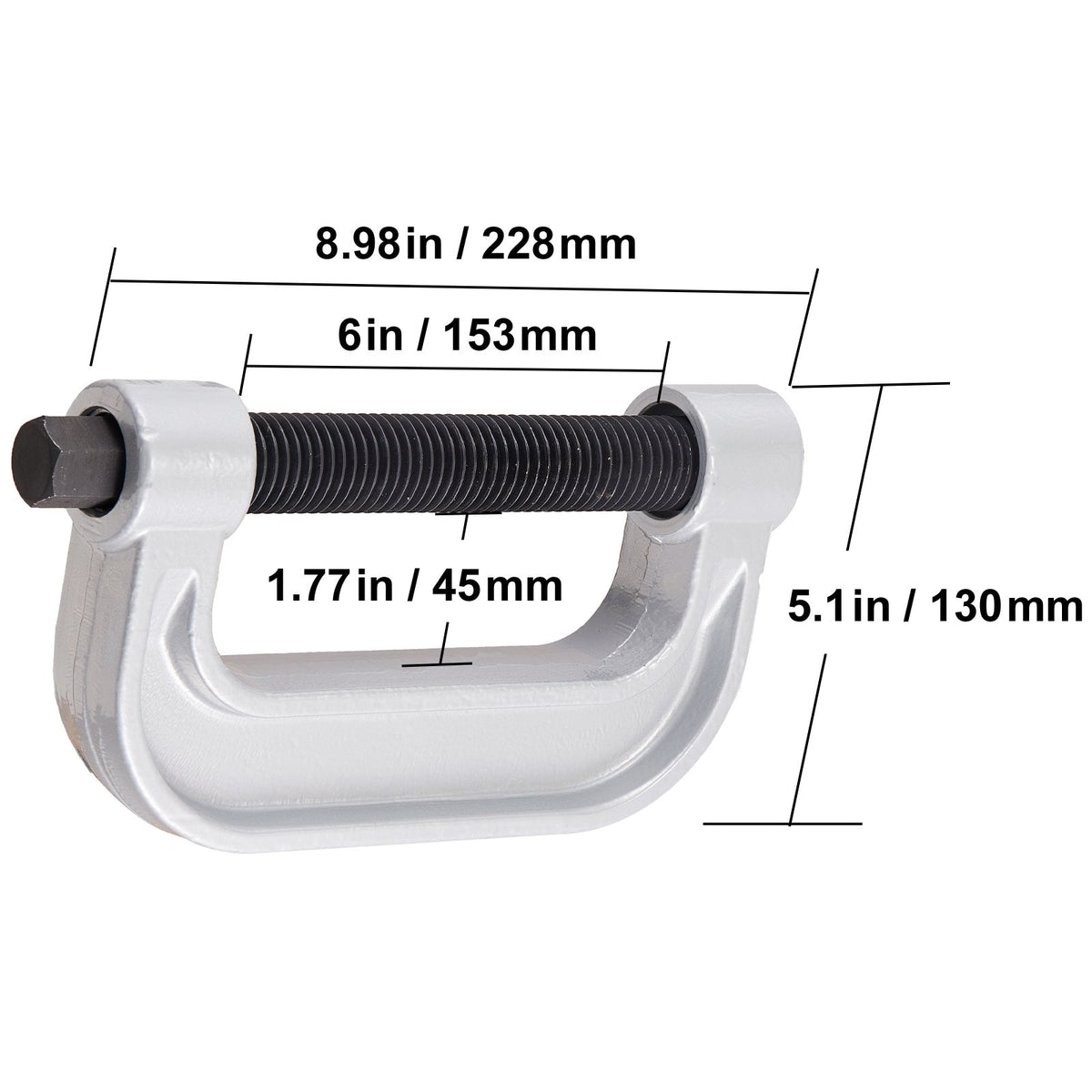 Ball Joint Press Kit 10/21/23 Pcs – Heat-Treated C-Clamp & Screw, Carbon Steel, Fits Ford, GM, Dodge, Jeep 2WD/4WD with Dana 28-60 Axles