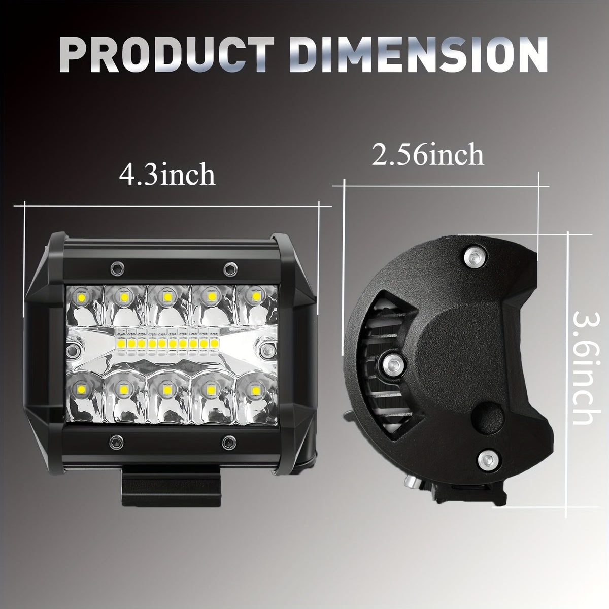 LED Work Light Bar 4.3/6.3 Inch Super Bright Spot Flood Combo for Motorcycle Off-Road Truck ATV UTV SUV Pickup 4x4 Marine Boat Night Driving Auxiliary Fog Light