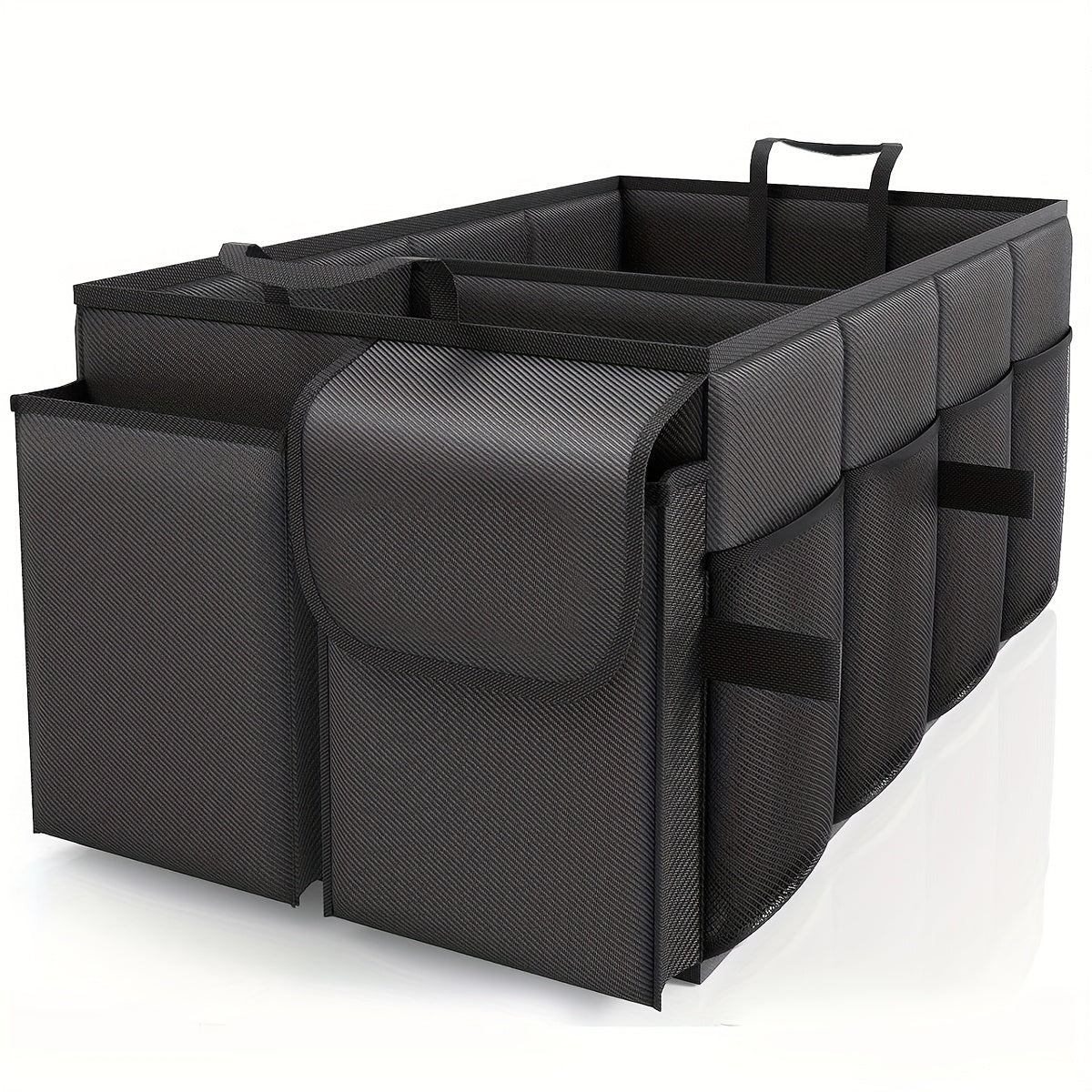 Car Trunk Organizer Foldable Waterproof Large Capacity – Collapsible Cargo Storage Box for SUV Truck Van Universal Fit Black