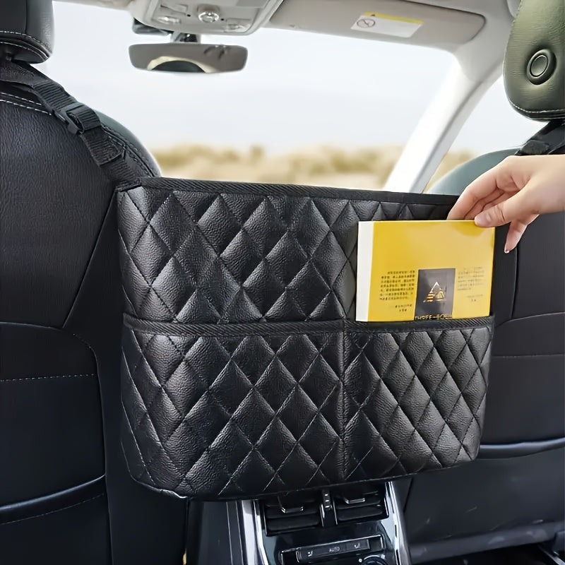 Car Seat Back Organizer – PU Leather Large Capacity Storage Net, Headrest Hanging Mount for SUV Truck Minivan | Single, Double Pocket & 2-Pack