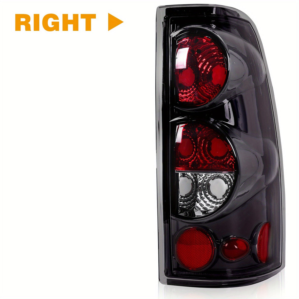 Tail Lights for Chevy Silverado 1500 2500 3500 1999-2006 & GMC Sierra 1999-2003, Direct Replacement Pair, Black Housing Red Lens / Smoked Gray, Polycarbonate Lens