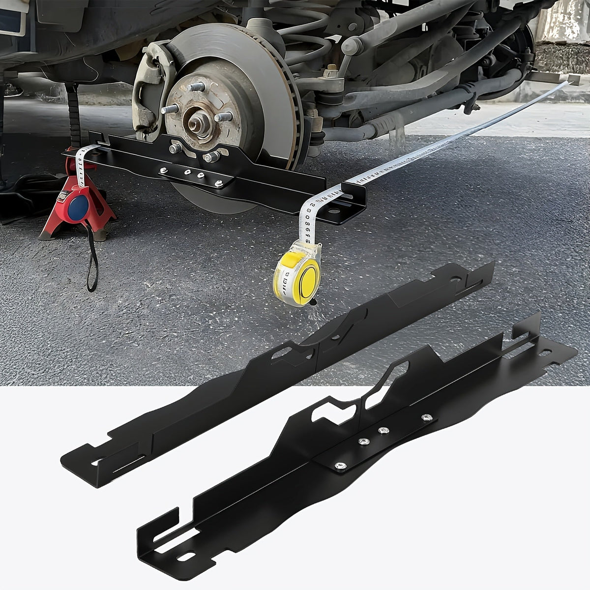 Wheel Alignment Tool 2Pcs – Heavy Duty Toe-In Positioning Plate with Wall Mount Hanging Holes, Universal Fit for Car Truck SUV, Black