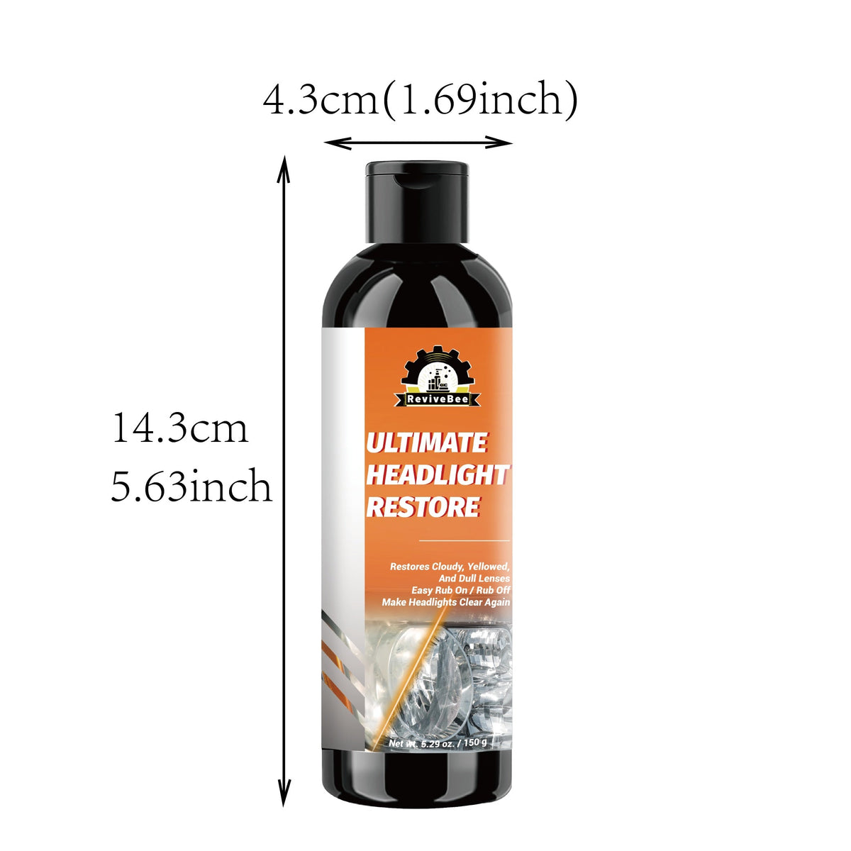 Headlight Restoration Kit No-Polish Formula, Instantly Clears Cloudy Lenses, Enhances Visibility & Brightness, Easy Car Headlight Cleaner & Repair Solution, 1-Pack / 4-Pack