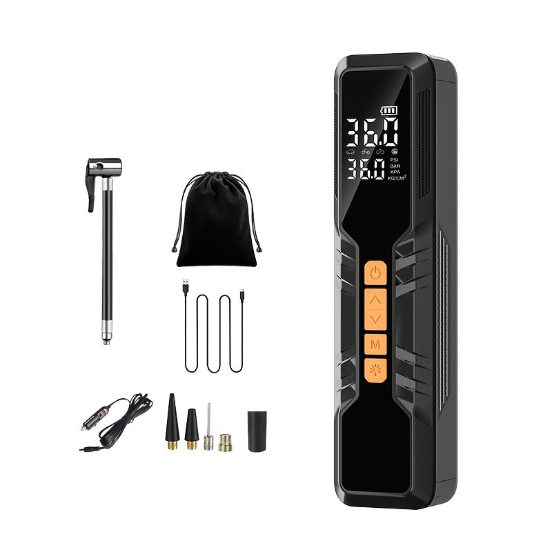 Portable Tire Inflator Wireless, Digital LED Air Compressor Pump, Auto Pressure Shutoff, USB Rechargeable, for Car Bicycle Motorcycle Basketball