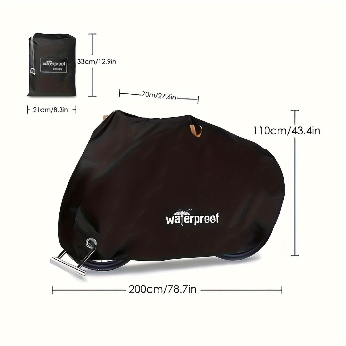 Motorcycle Cover Heavy Duty 210D – Waterproof, UV Protection, Tear-Proof Motorbike Cover with Lock Holes