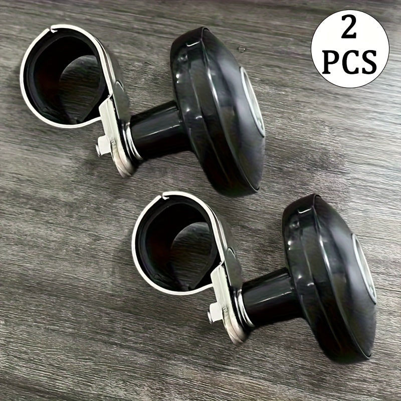 Carbon Fiber Steering Wheel Knob – Universal Fit, Durable PC Material, Enhances Driving Comfort, 1 or 2 Pack (Black)