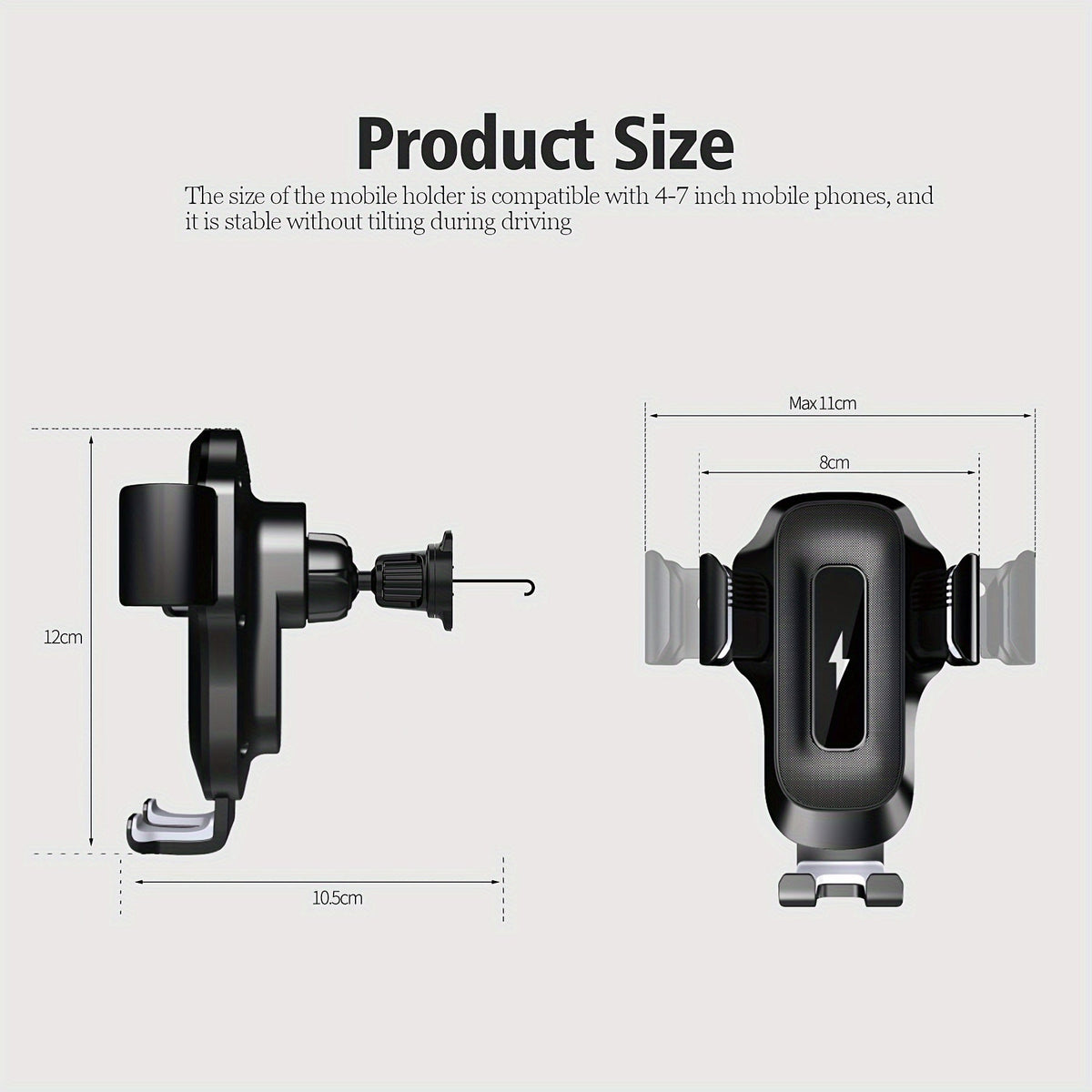 Wireless Car Charger 15W Fast Charging Auto-Clamping Air Vent Mount, Electric Sensor Phone Holder for iPhone 16 15 14 13 12 11, Samsung S23 S22 S21 S20
