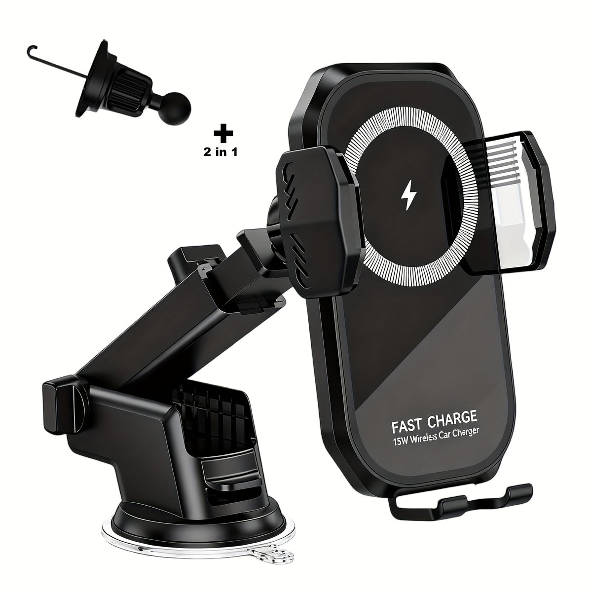 Wireless Car Charger Mount 15W Auto-Clamping – Fast Charging Air Vent Phone Holder for iPhone 16 15 14 13 12 Pro Max & Samsung Galaxy