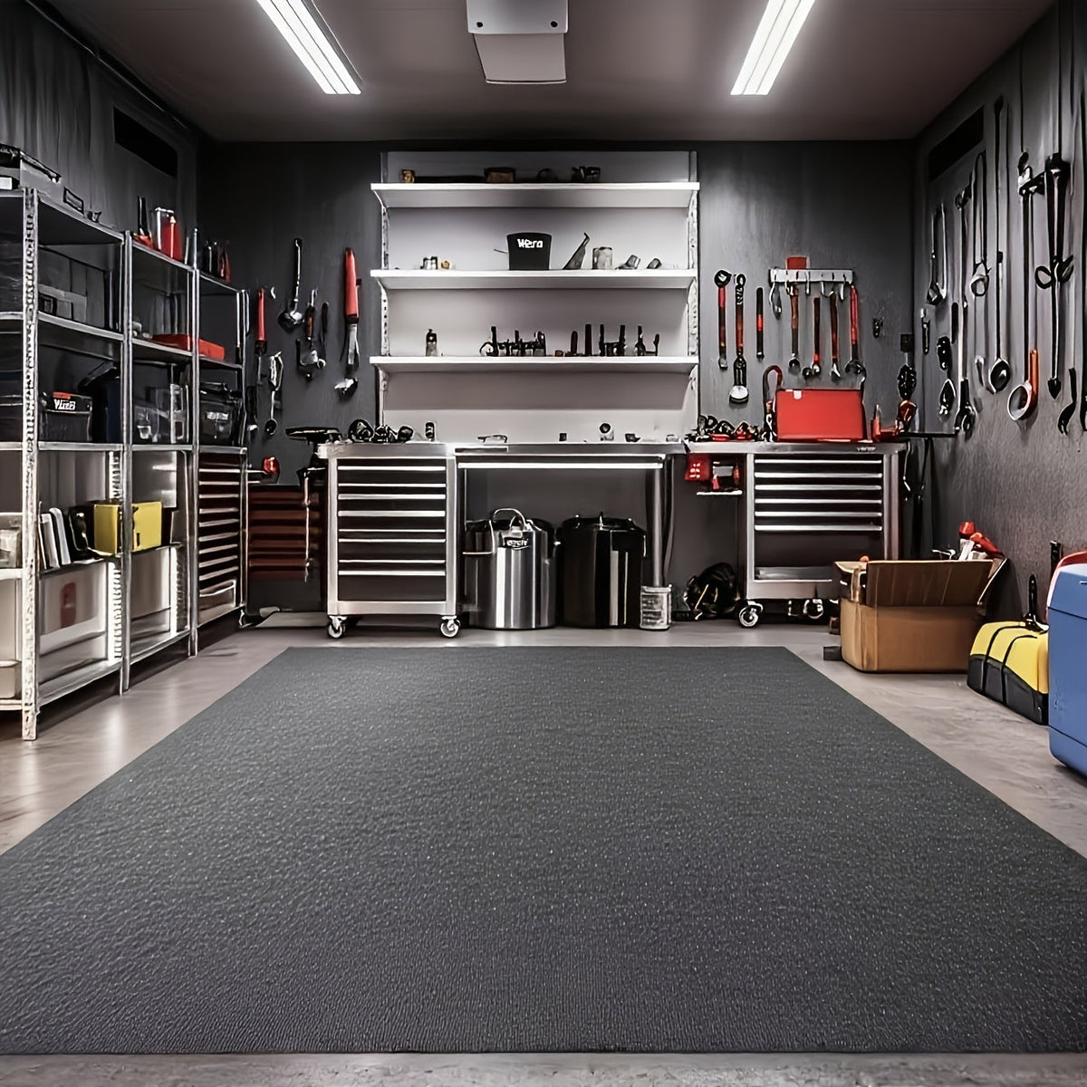 Oil-Absorbing Garage Floor Mat Heavy Duty, Non-Slip Waterproof Washable, 39"x47" or 39"x71", Felt + Rubber Backing for Workshop Parking Driveway — Cars Trucks SUVs Motorcycles