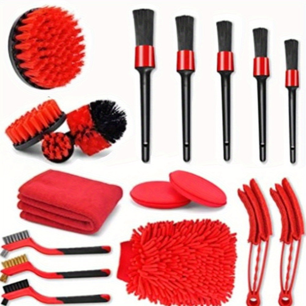 Car Detailing Brush Set – 18 or 35 Piece | Interior, Exterior & Wheel Cleaning Kit with Windshield Tool | Professional Car Care Brushes