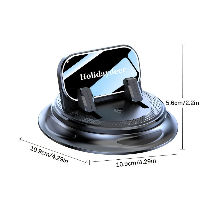 Car Phone Mount 360° Rotating Upgraded Hands-Free Holder, Universal Dashboard Windshield Stand for iPhone and Android Smartphones, Black