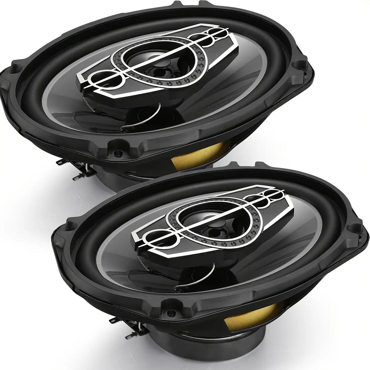 6x9 Car Speakers 5-Way Coaxial Full Range, 600W Stereo Car Door Speakers with Stainless Steel Frame, Universal Vehicle Audio System Upgrade for Cars Trucks, 2-Pack Modern Car Stereo Speakers