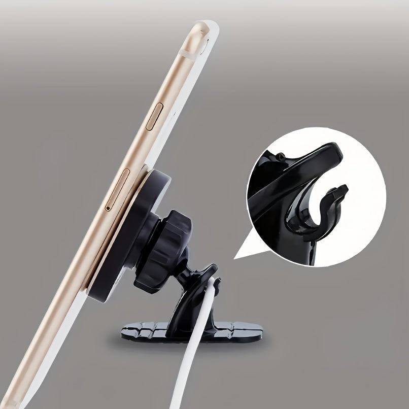 VUXS Magnetic Phone Holder Dashboard – Rotatable Strong Magnet Mount for iPhone & Samsung, 4 Metal Plates & 4 Reinforced Magnets
