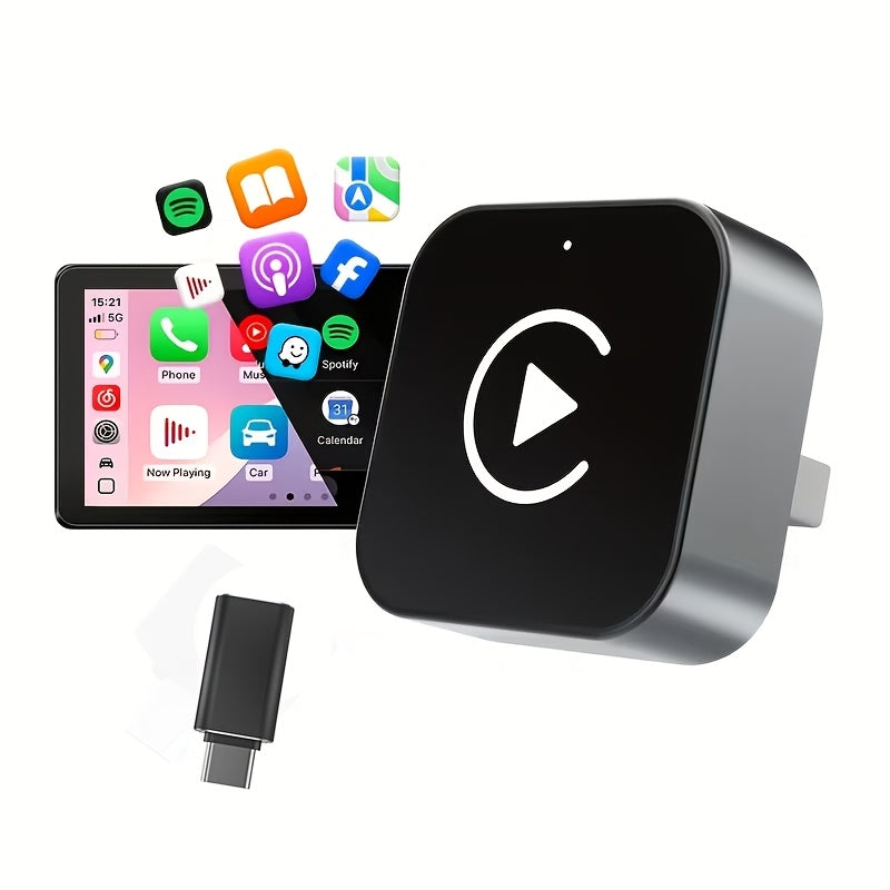 Wireless CarPlay Adapter 2-in-1 – Converts Wired CarPlay & Android Auto to Wireless, USB Dongle for iOS 10+ & Android 11+, No Battery Required