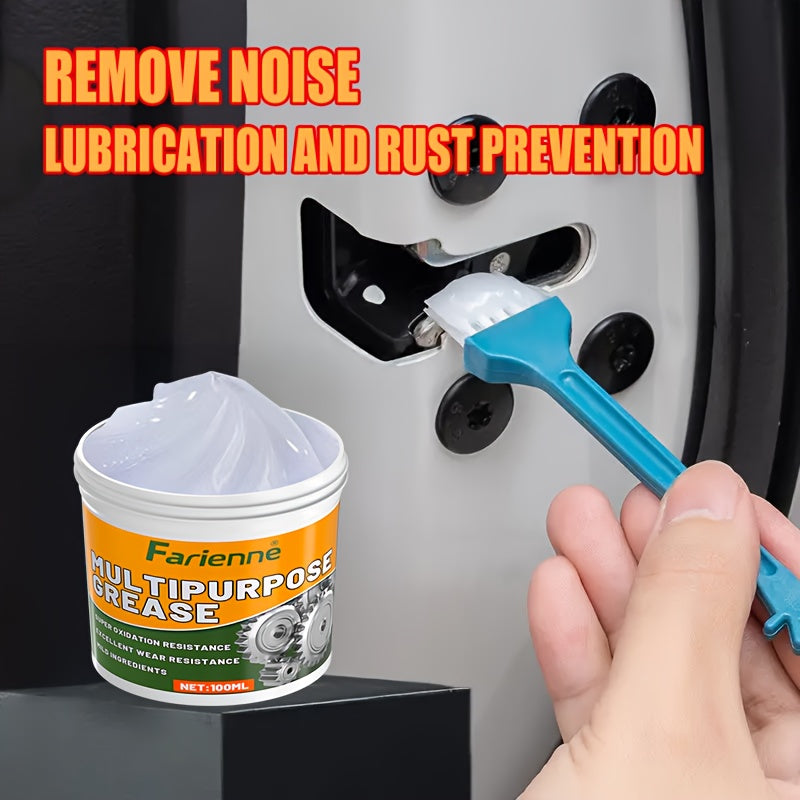 Multi-Purpose Grease with Brush 3.38 oz Garage Door Hinge Lubricant for Car Automobile Ship Industrial Metal Parts Bearing Chain