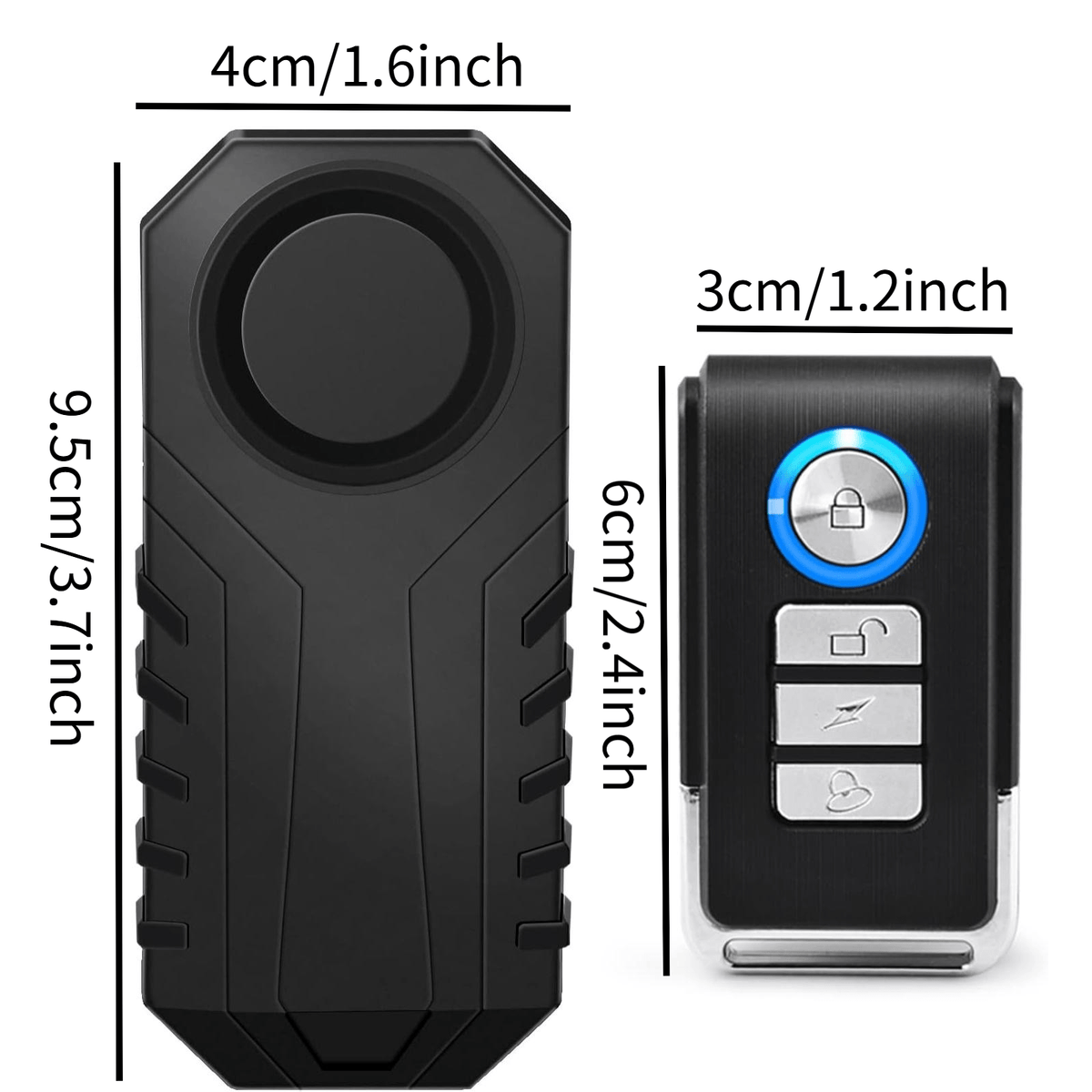 Motorcycle Alarm Anti-Theft with Remote – 113dB Loud Siren for Moped Scooter Bike, Adjustable Sensitivity, Universal Handlebar Strap, Easy Install