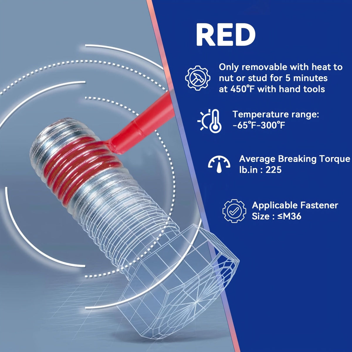 LOOLIFL Thread Sealant Threadlocker – 271 & 243 Formula | Pneumatic & Hydraulic Thread Lock for Bolts, Screws & Fittings | 4-Pack or 6-Pack