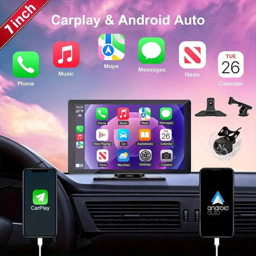 Wireless CarPlay & Android Auto Car Screen – 7" & 10.62" HD Touchscreen, GPS Navigation, Backup Camera, FM/AUX/USB | Fits All Vehicles