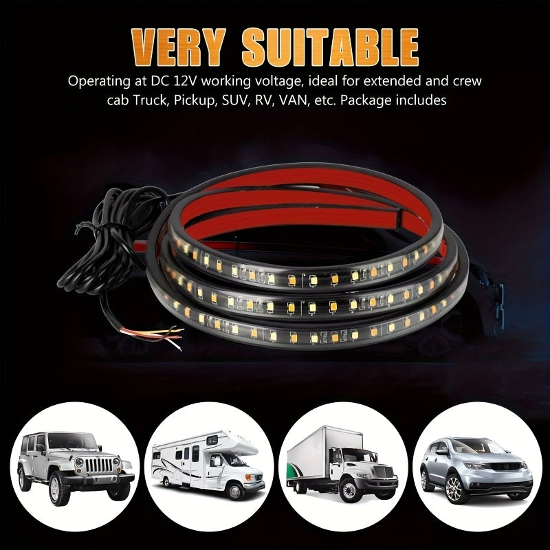 65-Inch Dual-Color LED Light Bar – Double Row Gradient Step & Rock Light for Pickup Truck, SUV, Ambient Lighting, Easy Install