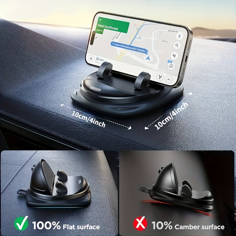 JOYROOM Dashboard Phone Mount Rotatable – Spring-Loaded Grip, Non-Slip ABS Car Holder for iPhone & All Smartphones
