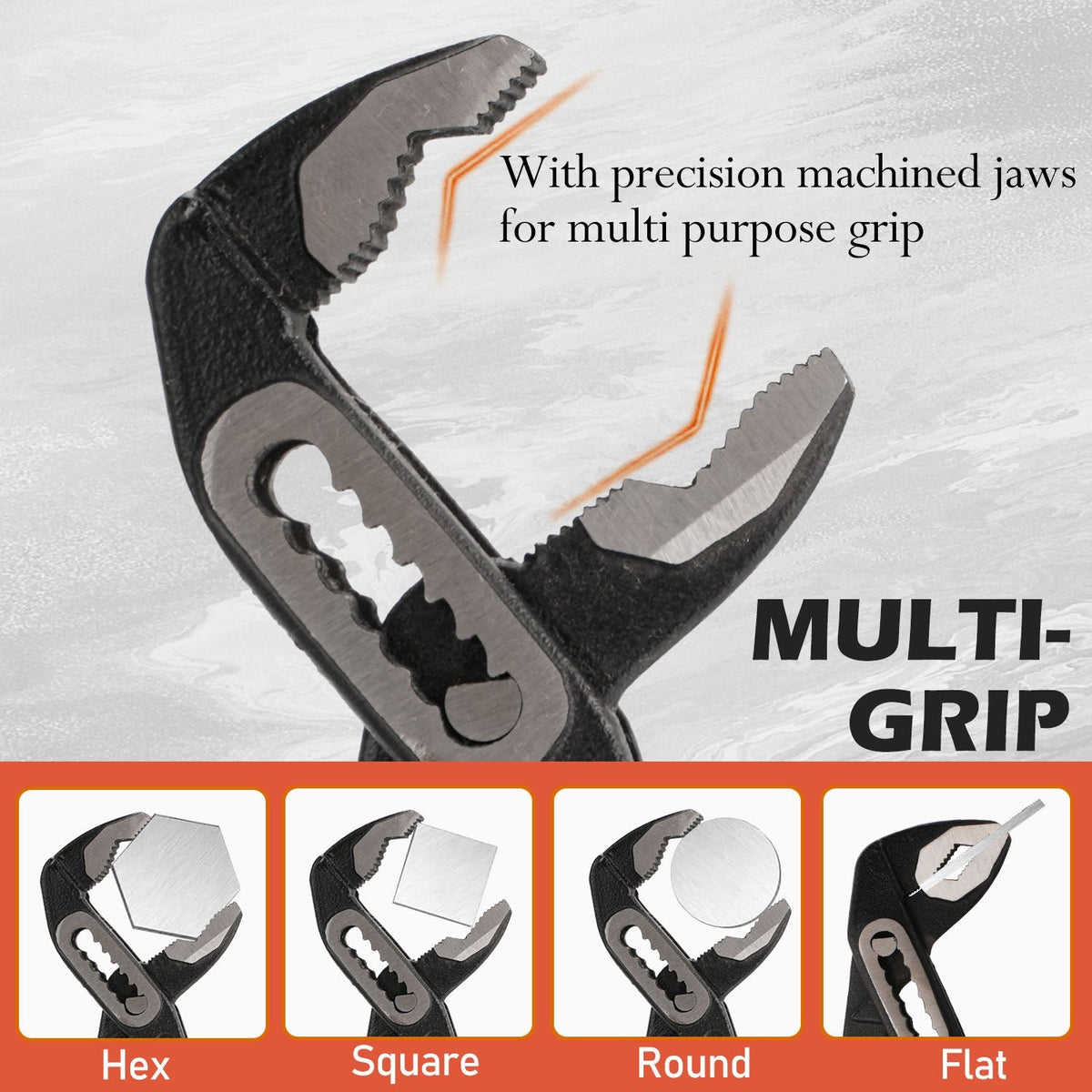 Adjustable Pump Pliers Chrome Vanadium Steel, Quick-Adjust Groove Joint Pliers with Roll-Up Pouch, 10 Inch / 12 Inch