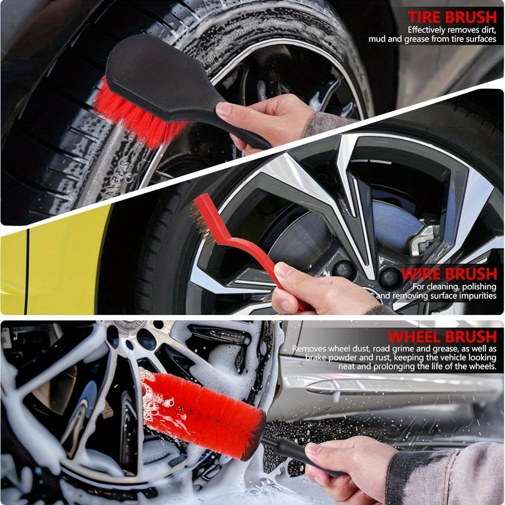 Car Detailing Brush Set – 18 or 35 Piece | Interior, Exterior & Wheel Cleaning Kit with Windshield Tool | Professional Car Care Brushes