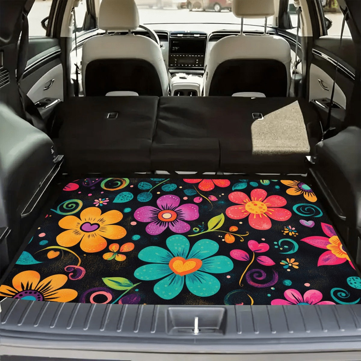 Car Trunk Mat Cargo Liner – Waterproof Non-Slip Durable Floor Mat with Distinctive Patterns, Protects Against Dirt Spills & Scratches, Universal Fit