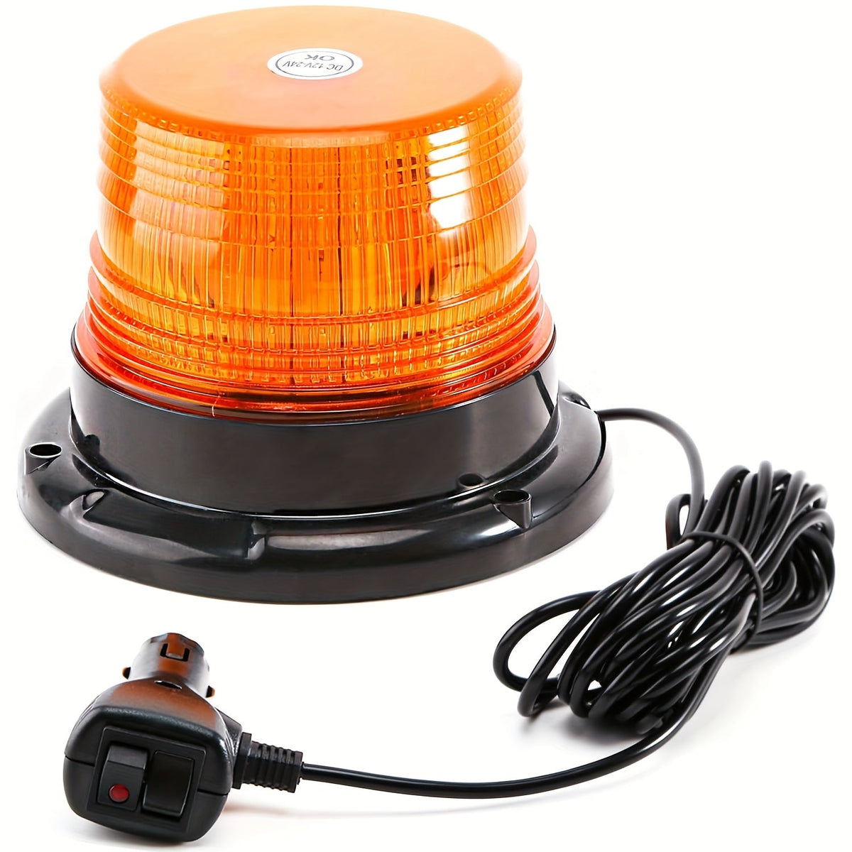 LED Beacon Warning Light Magnetic Base - 40 LEDs, 12V 24V Strobe Safety Light for Truck Forklift Tractor Snow Plow, Amber Blue Red Green White Purple