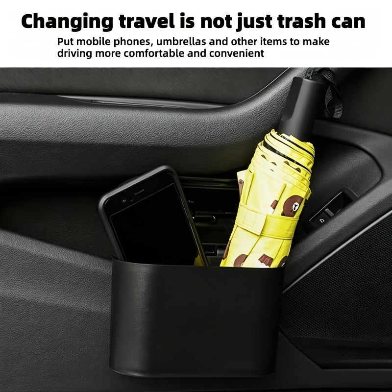 Car Trash Can Dual Compartment 2-Pack Hands-Free Lid Spill-Proof Compact Vehicle Waste Bin for Cars Trucks SUVs Vans Auto Interior Organizer
