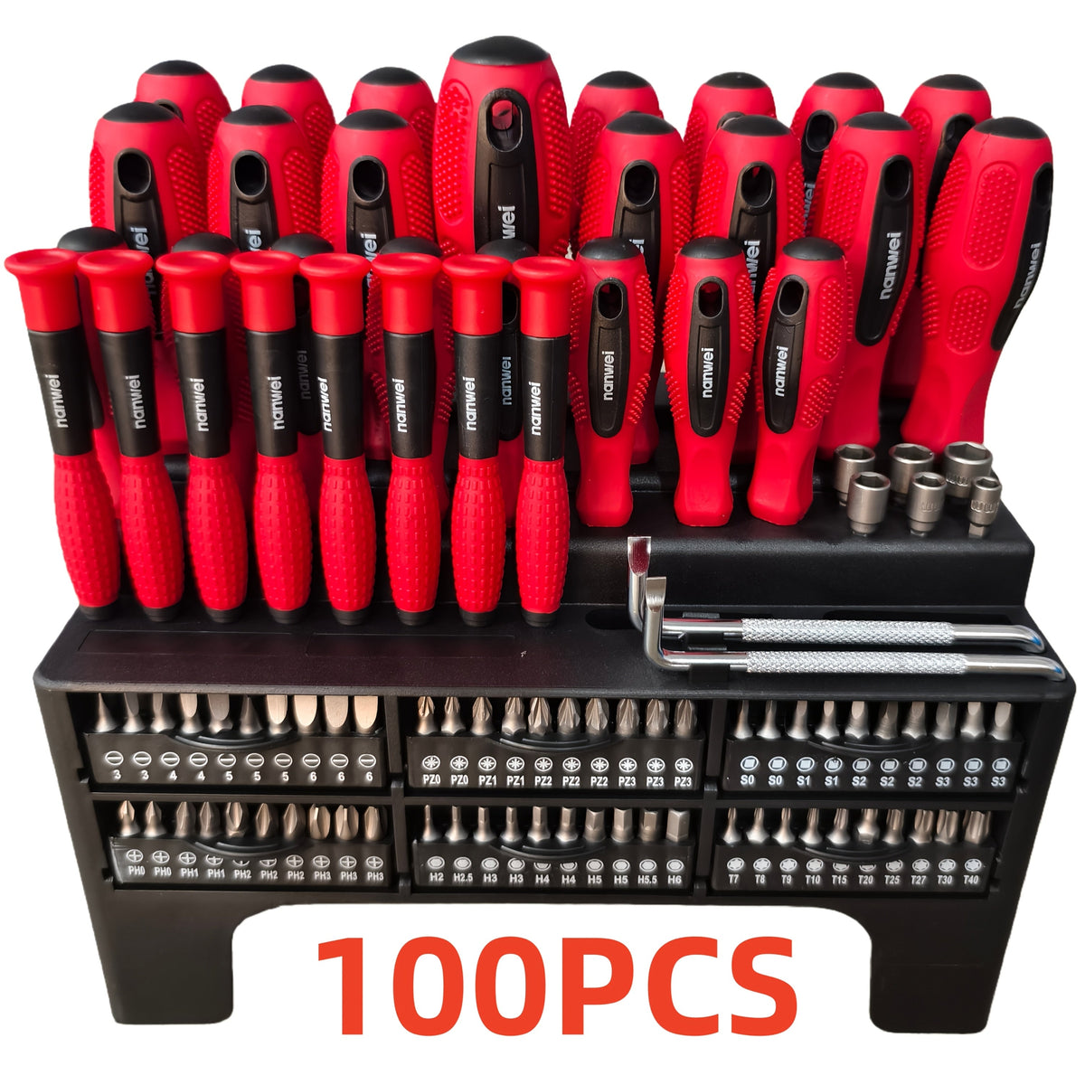 Precision Screwdriver Set 100/126/132PCS Insulated Magnetic Screwdriver Kit with Storage Rack for Electronics Auto Repair