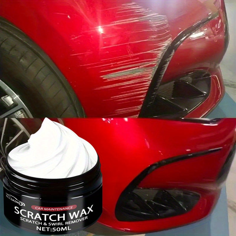 Car Scratch Repair Kit – Paint Scratch Remover & Surface Restorer with Protective Wax, Works on All Paint Colors | Includes Applicator Sponge