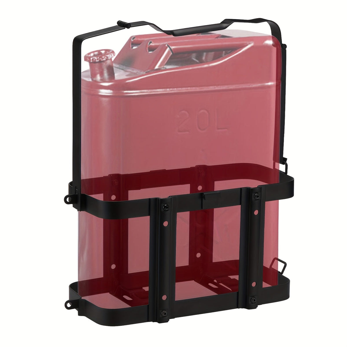 Jerry Can Holder Mount Lockable 20L NATO Steel - 5 Gal Mounting Bracket for Truck RV Motorcycle Overlanding, Cold-Rolled Steel, Rack Only