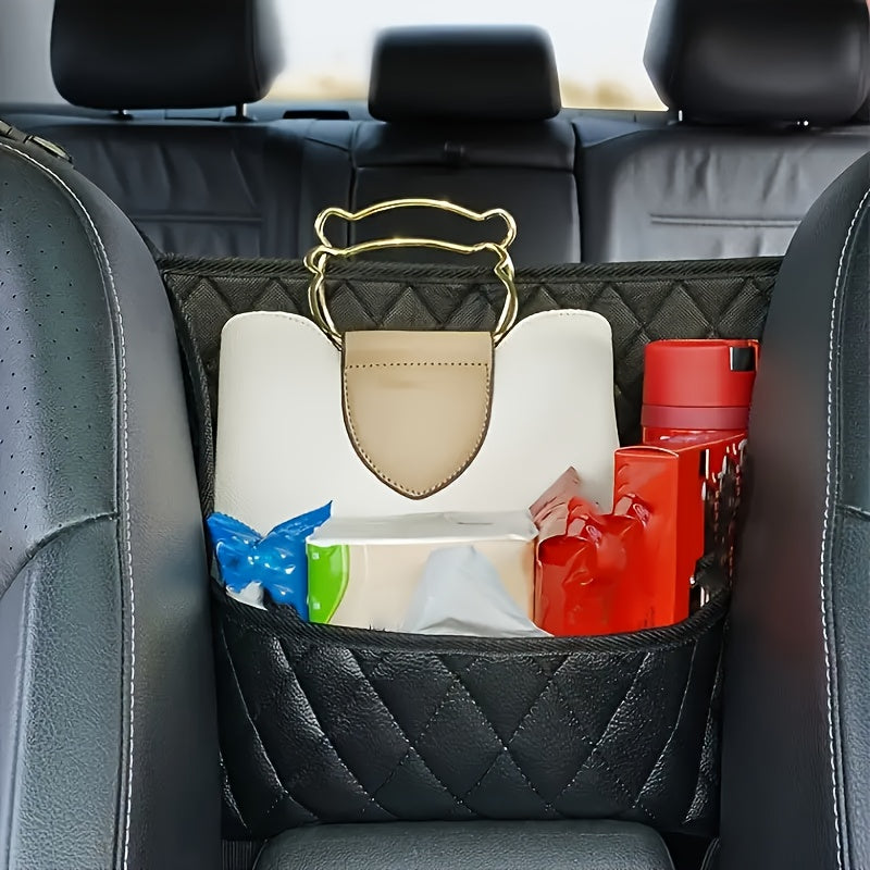 Car Seat Back Organizer – PU Leather Large Capacity Storage Net, Headrest Hanging Mount for SUV Truck Minivan | Single, Double Pocket & 2-Pack