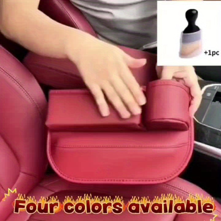 Car Seat Gap Filler Organizer – PU Leather Side Pocket Storage Box for Wallet, Keys, Cards & Phone, No-Tool Install, Fits All Cars, Black Beige Red Brown