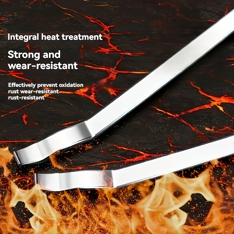 Tire Pry Bar Heavy-Duty Stainless Steel – Non-Slip Rubber Handle Tire Removal Tool for Home Garage & Auto Repair