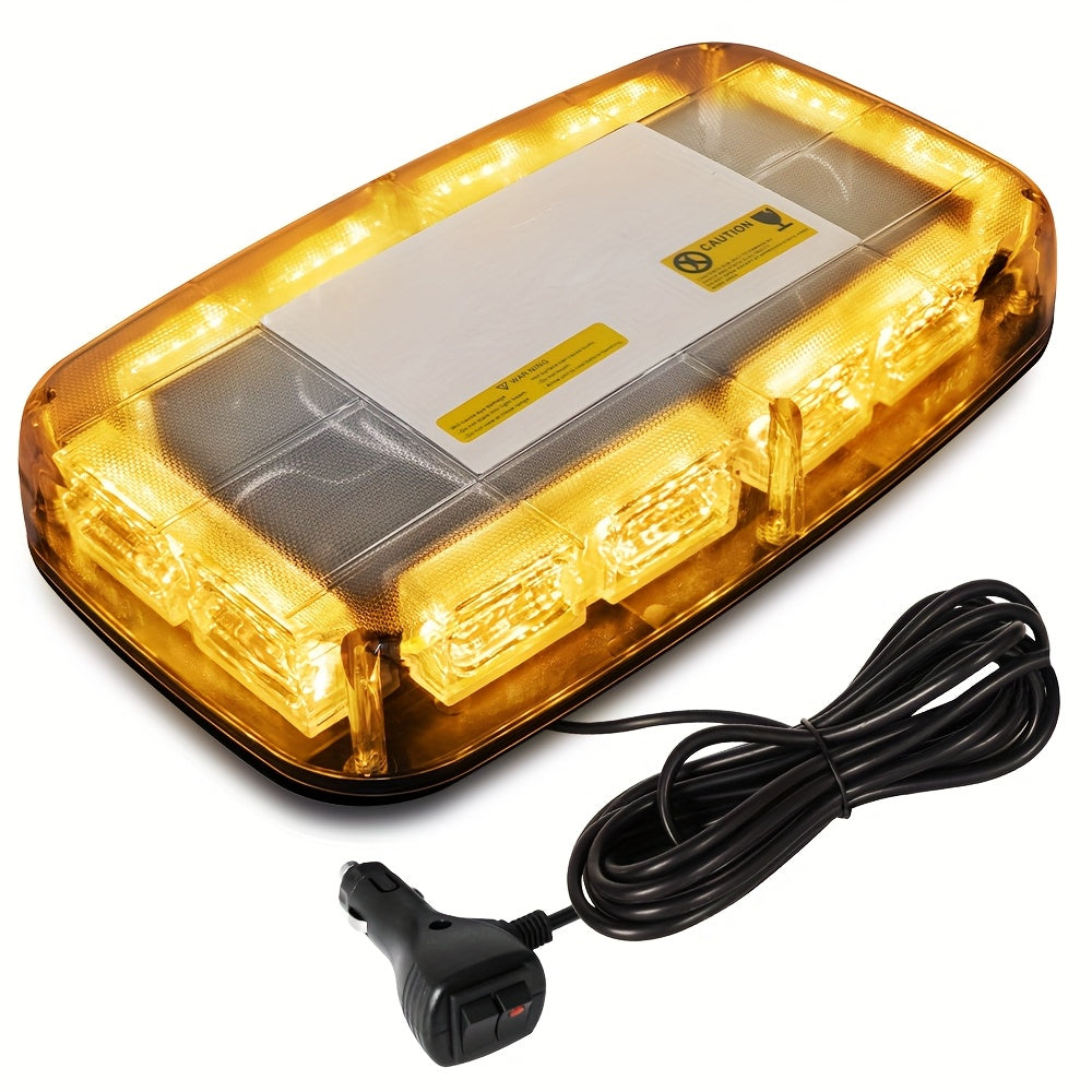 48 LED Roof Strobe Light Bar Emergency Warning Light IP67 Waterproof Magnetic Mount 12V 24V for Plow Truck Construction Vehicle Car Amber Green Red White
