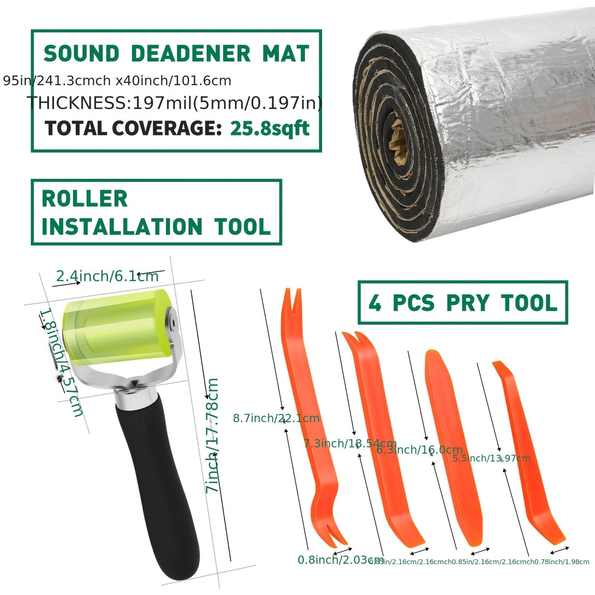 Sound Deadener Car Heat Shield Mat – Self-Adhesive Reflective Aluminum Foil Insulation, Noise & Vibration Reduction for Floor, Cab & Trunk (22 or 26 Sq Ft)