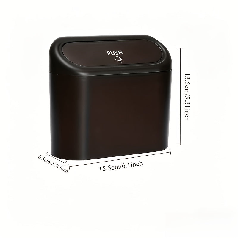 Car Trash Can Dual Compartment 2-Pack Hands-Free Lid Spill-Proof Compact Vehicle Waste Bin for Cars Trucks SUVs Vans Auto Interior Organizer