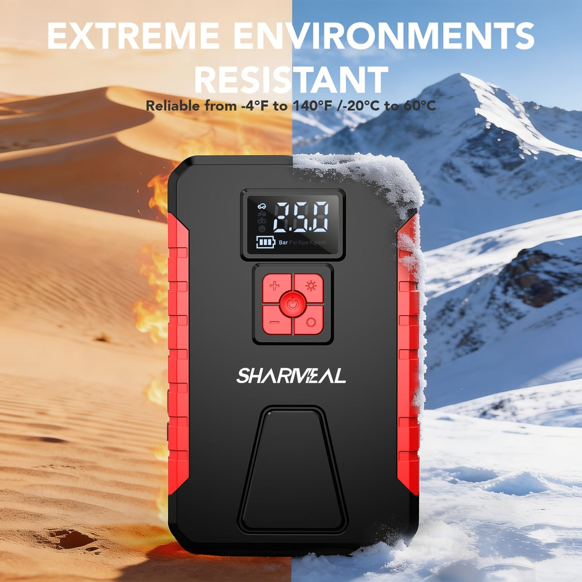 Portable Jump Starter with Air Compressor, 15000A-21000A Peak 350PSI 12V 17-in-1, Car Battery Charger with LED Light, for Cars Trucks SUVs