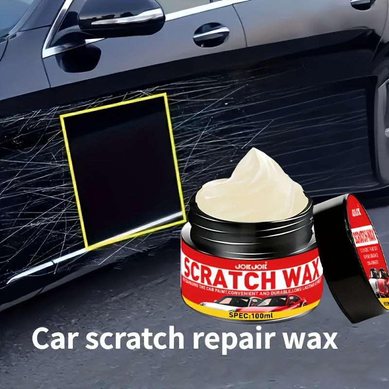 Car Scratch Repair Wax | Paint Scratch Remover Cream with Polish & Wax – Universal Car Scratch Removal Kit, 3.38oz + Applicator Sponge