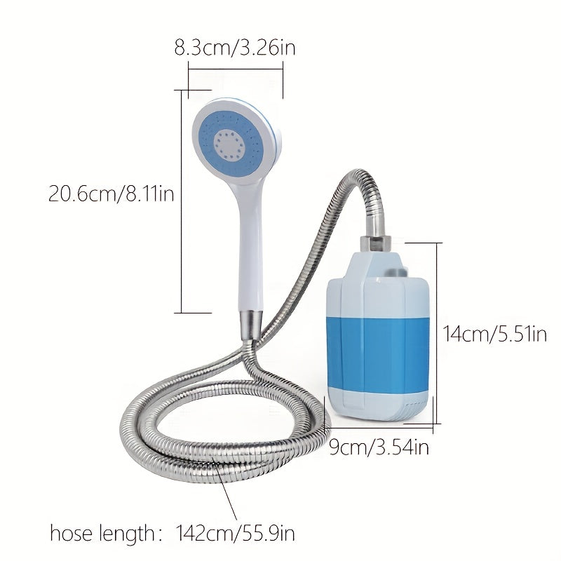 Portable Camping Shower Pump IPX6 Waterproof – Rechargeable USB Outdoor Shower for Camping, Beach, Hiking & Travel