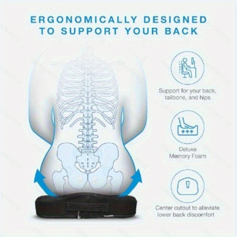 Car Seat Cushion & Lumbar Support Set – Memory Foam Driver Booster Pad, Ergonomic Waist Pillow, Universal Fit for Car Seat & Office Chair