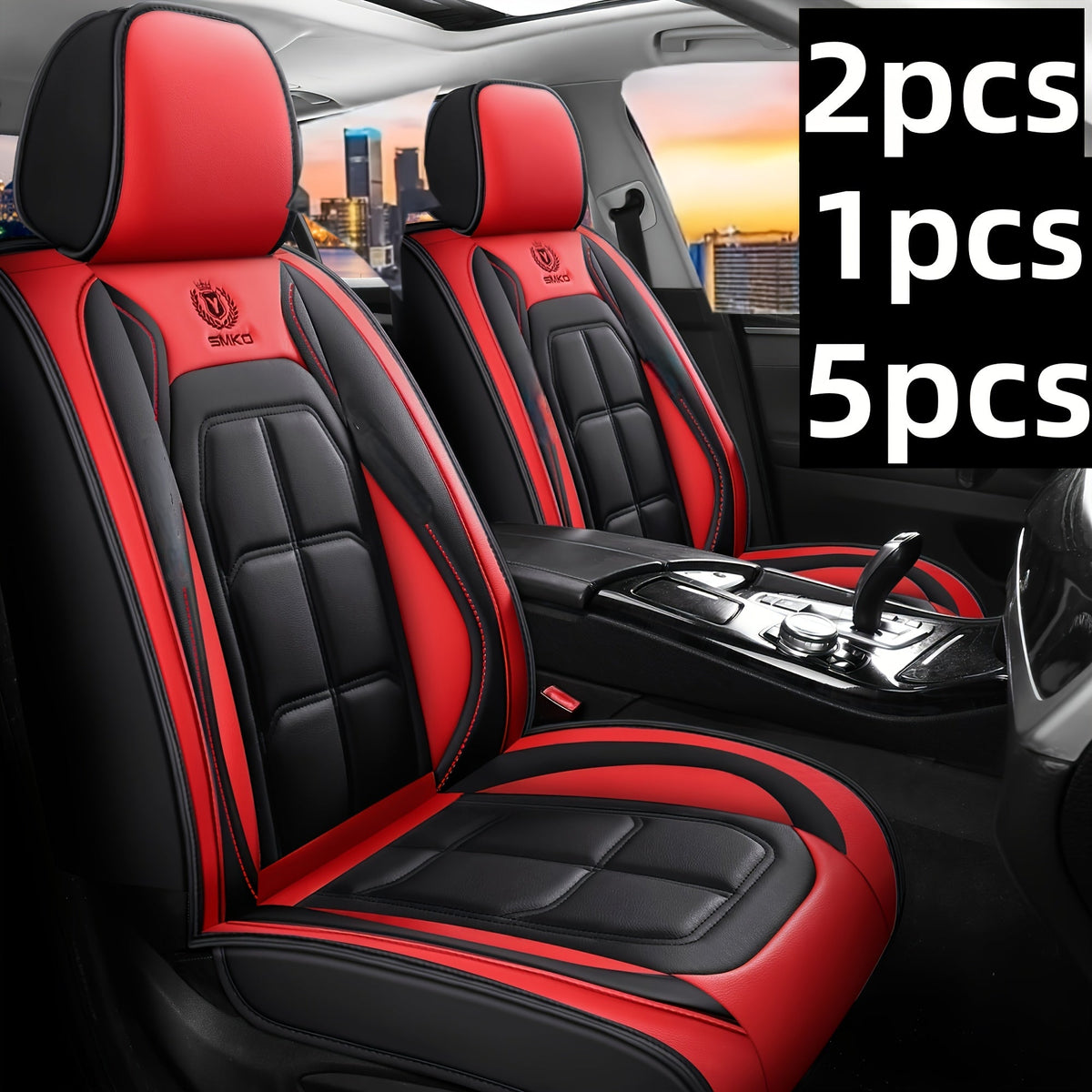 PU Leather Car Seat Covers Universal Fit for Cars SUVs Vans Trucks – Dirt-Resistant Protective Seat Cover Set of 1, 2, or 5 Pieces