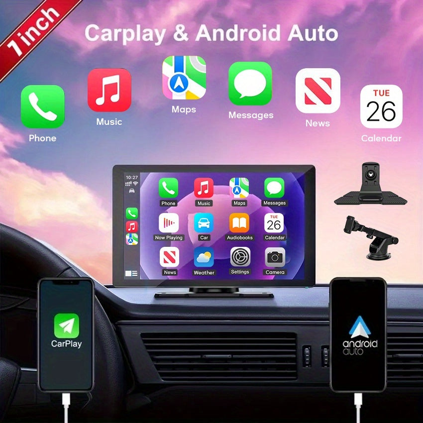 Wireless CarPlay & Android Auto Car Screen – 7" & 10.62" HD Touchscreen, GPS Navigation, Backup Camera, FM/AUX/USB | Fits All Vehicles