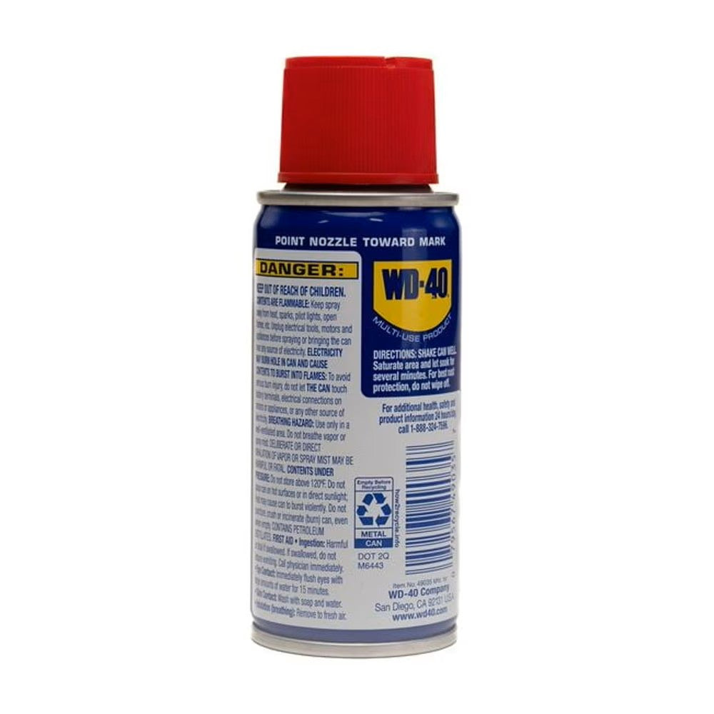 WD-40 Multi-Use Product 2.75 oz Pack of 4 Lubricant Rust Remover Moisture Displacer for Car Tools Metal Surfaces Home Garage